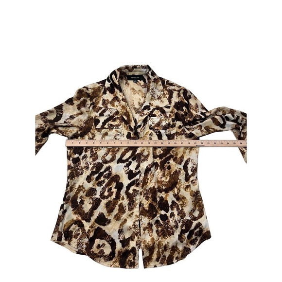 NWT Jones New York M leopard print button down shirt *GORGEOUS* - Picture 4 of 5